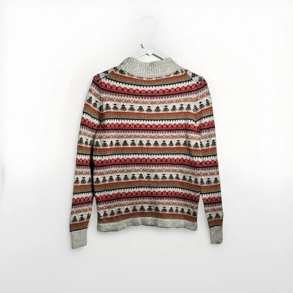 J.CREW Lambs Wool‎ Pullover Sweater Size Small Fall Holiday Sweater